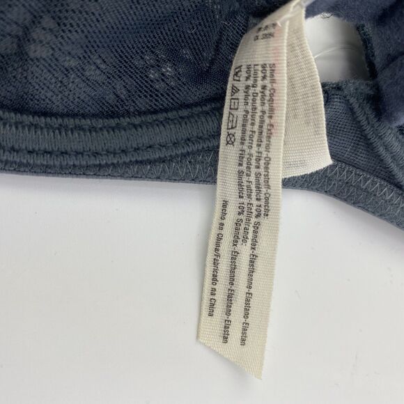 Free People Lace Triangle Wired Bra Navy Blue Storm Size 34B - Picture 5 of 6